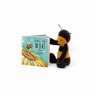 Jellycat Albee And The Big Seed and Bashful Bee Medium New Zealand | GUIDB9825